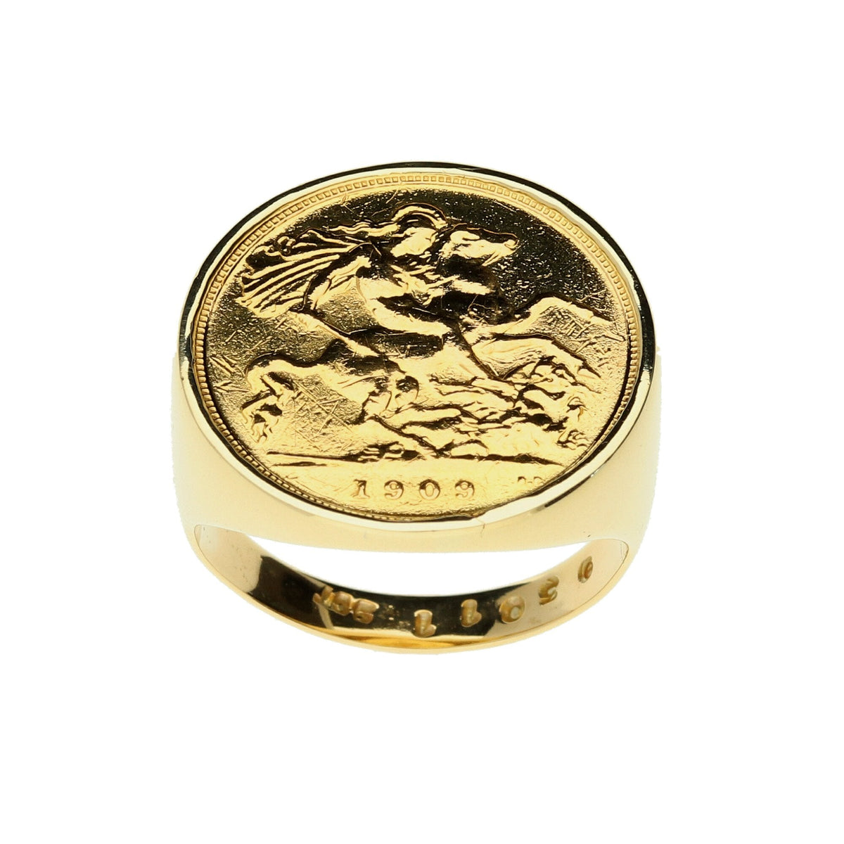 1909 King Edward VII Half Sovereign Ring - 8.3g - Size P