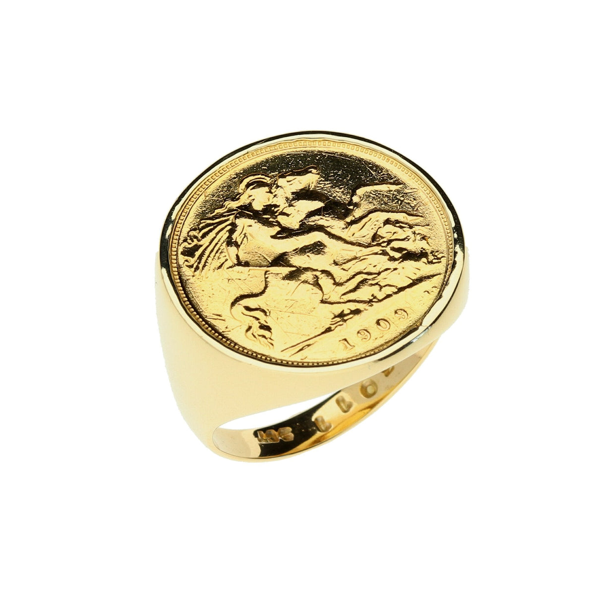 1909 King Edward VII Half Sovereign Ring - 8.3g - Size P