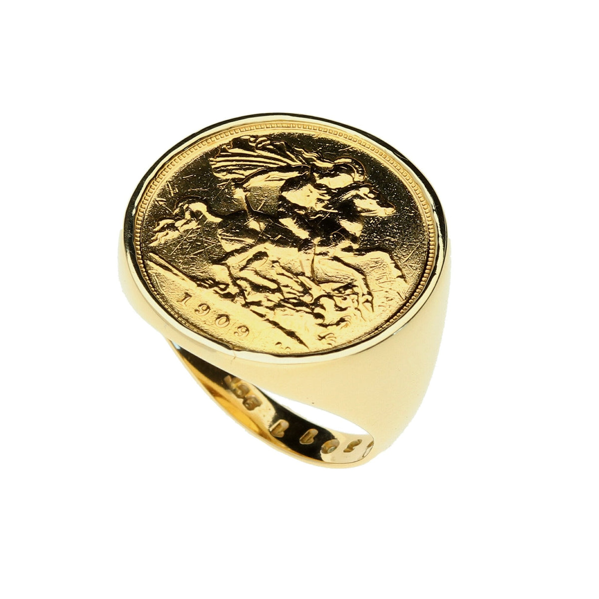 1909 King Edward VII Half Sovereign Ring - 8.3g - Size P
