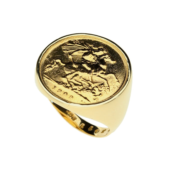 1909 King Edward VII Half Sovereign Ring - 8.3g - Size P