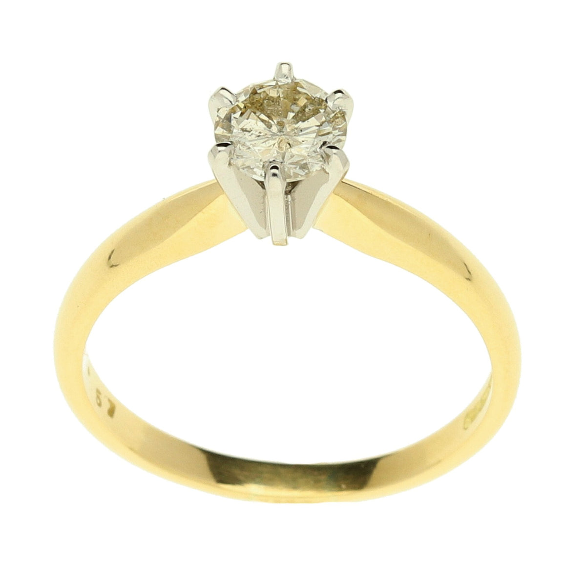 18ct Yellow Gold Engagement Ring - Size N - 0.57ct