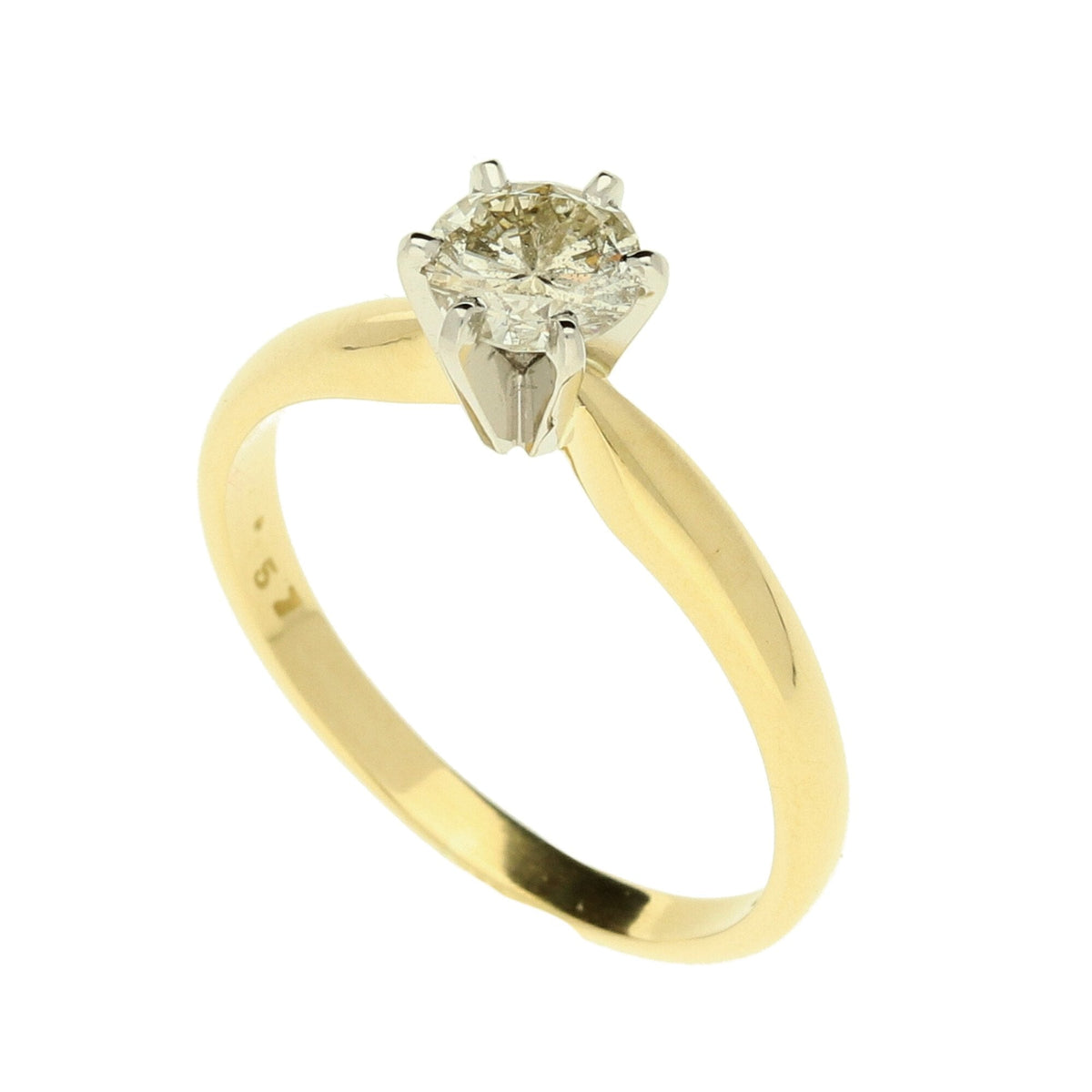 18ct Yellow Gold Engagement Ring - Size N - 0.57ct