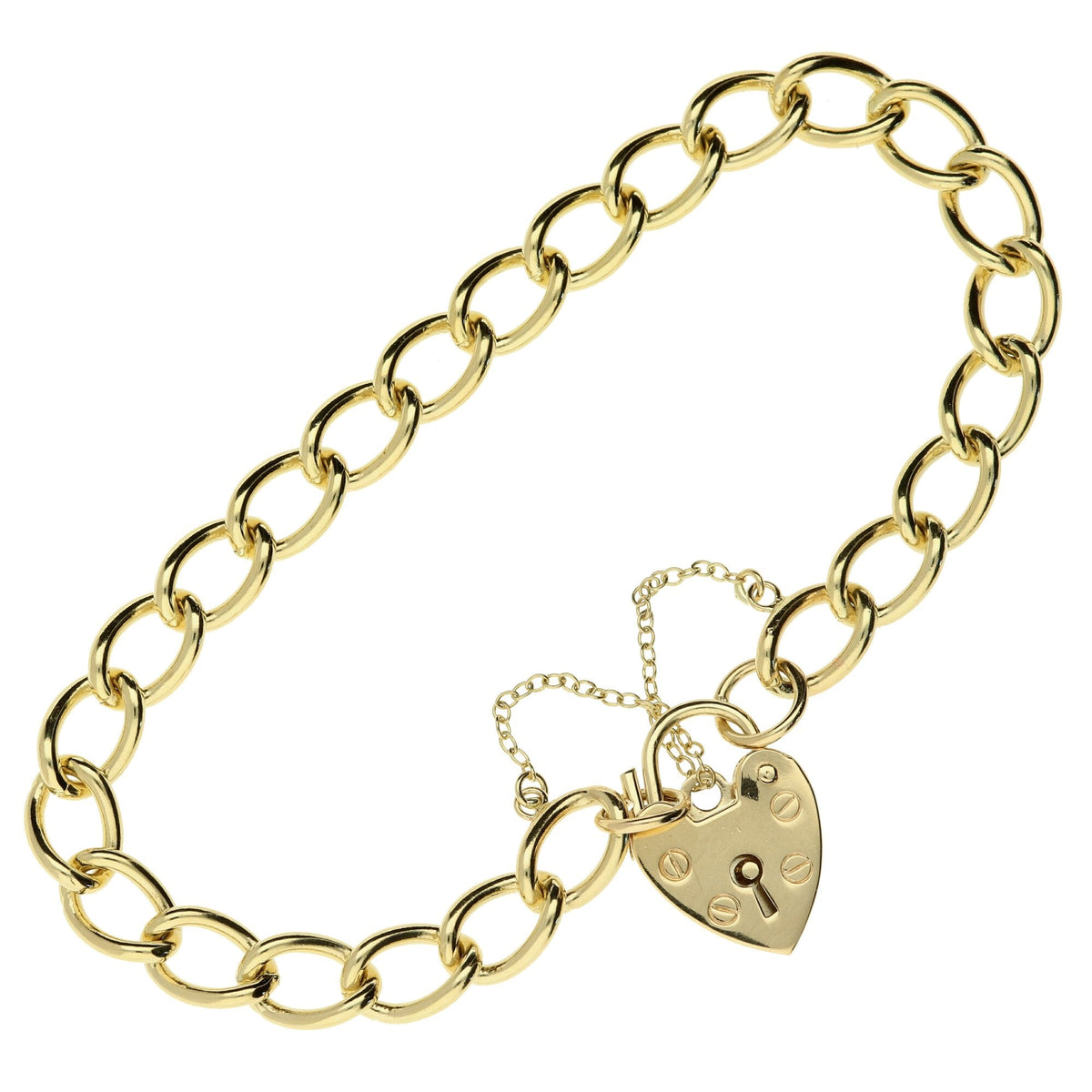 9ct Yellow Gold Ladies Curb Bracelet - 14.6g