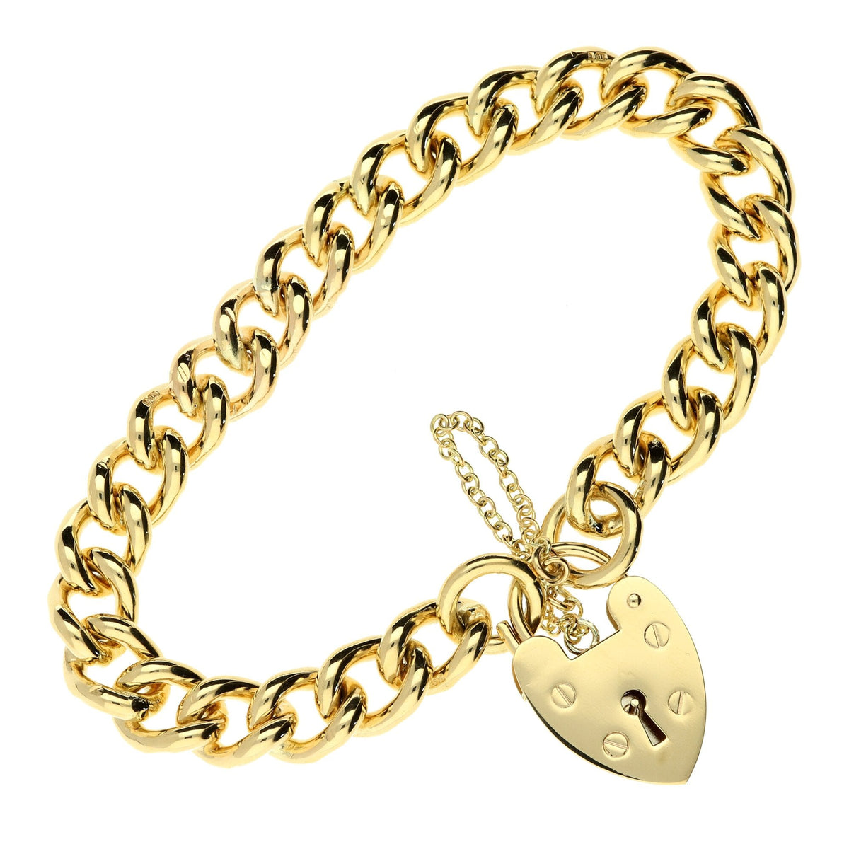 9ct Yellow Gold Ladies Curb Bracelet - 43.7g