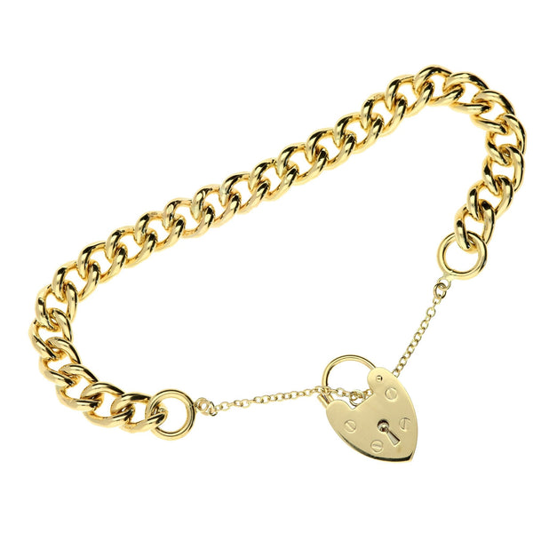 9ct Yellow Gold Ladies Curb Bracelet - 43.7g