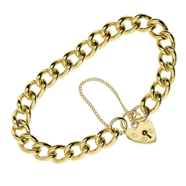 9ct Yellow Gold Ladies Curb Bracelet - 39.8g
