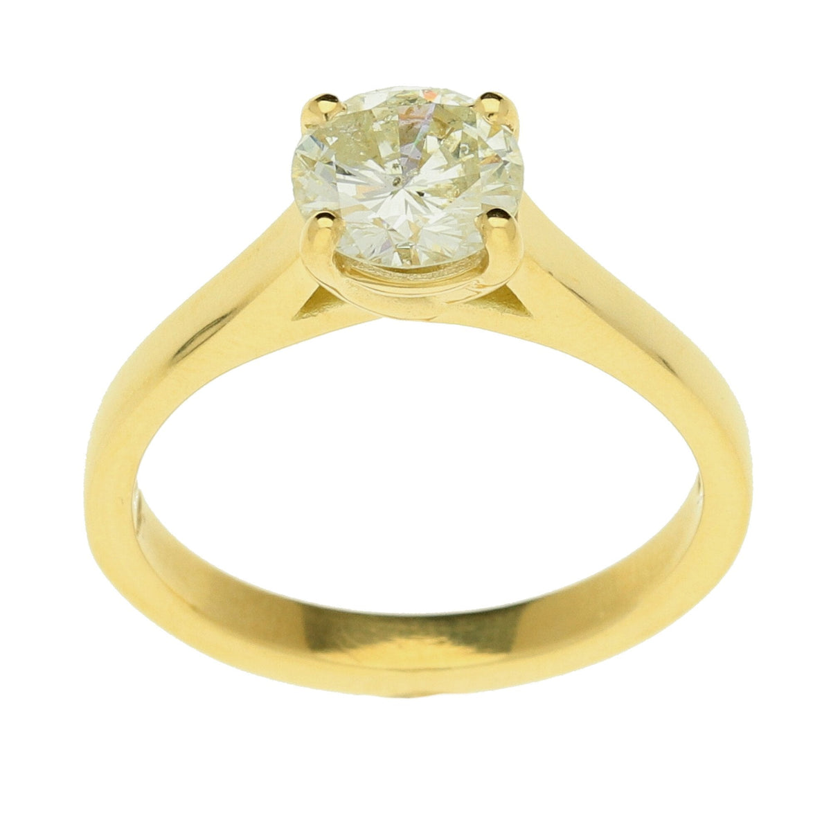 18ct Yellow Gold Diamond Engagement Ring- Size M½ - 1.15ct