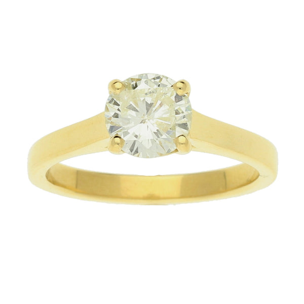18ct Yellow Gold Diamond Engagement Ring- Size M½ - 1.15ct