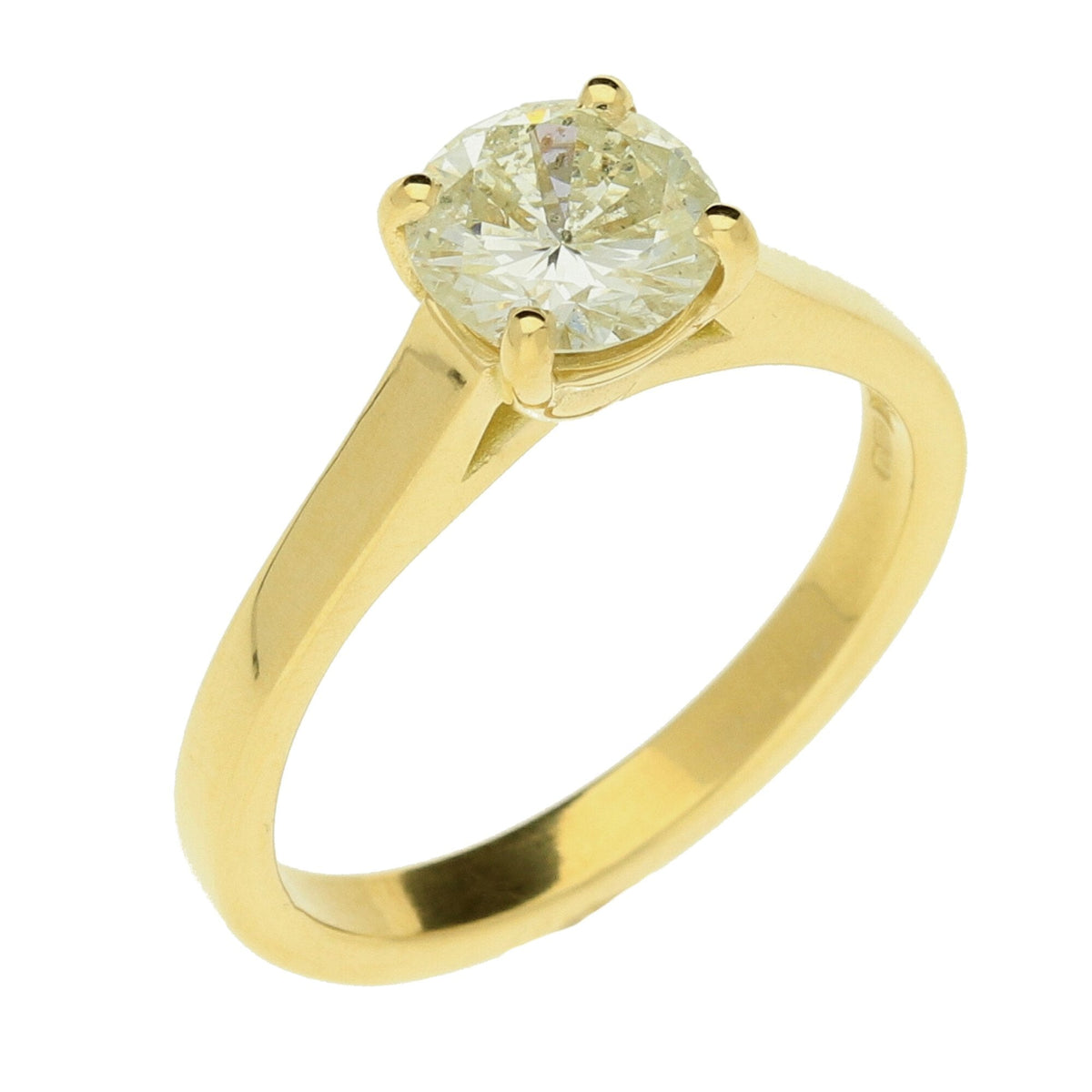 18ct Yellow Gold Diamond Engagement Ring- Size M½ - 1.15ct