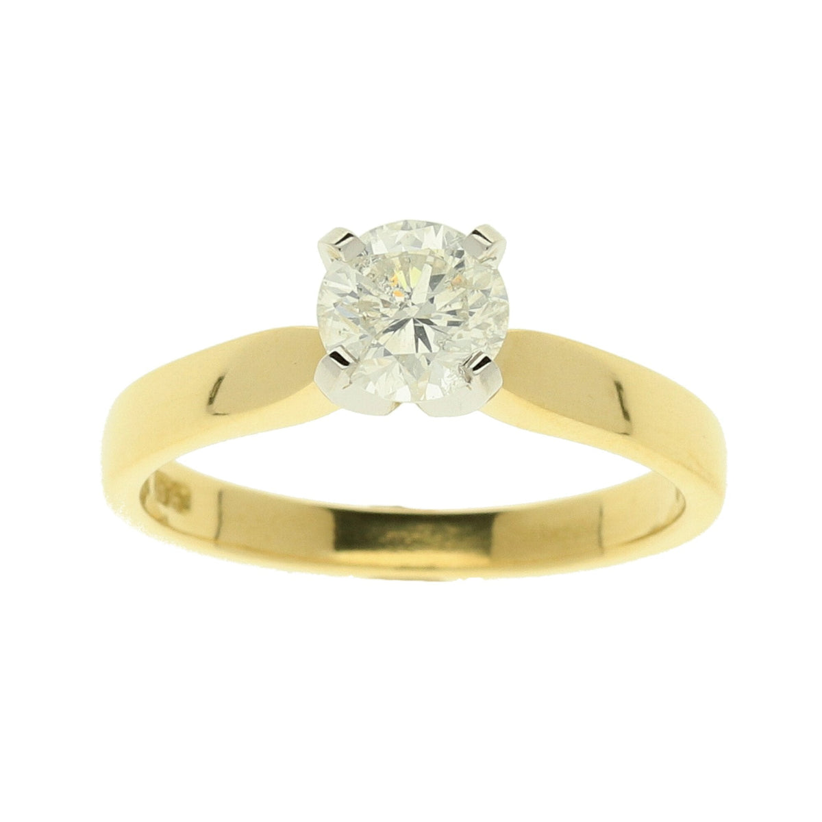 18ct Yellow Gold Diamond Engagement Ring- Size M½ - 0.79ct