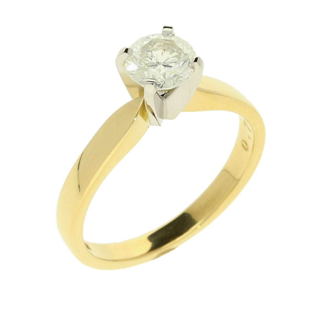 18ct Yellow Gold Diamond Engagement Ring- Size M½ - 0.79ct