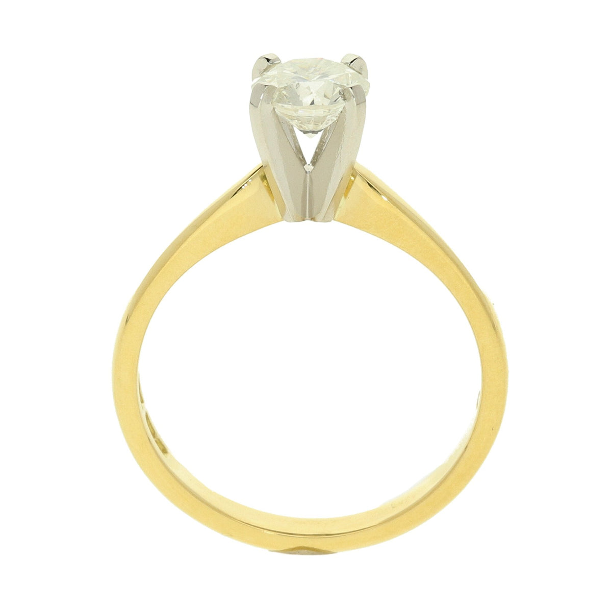 18ct Yellow Gold Diamond Engagement Ring- Size M½ - 0.79ct