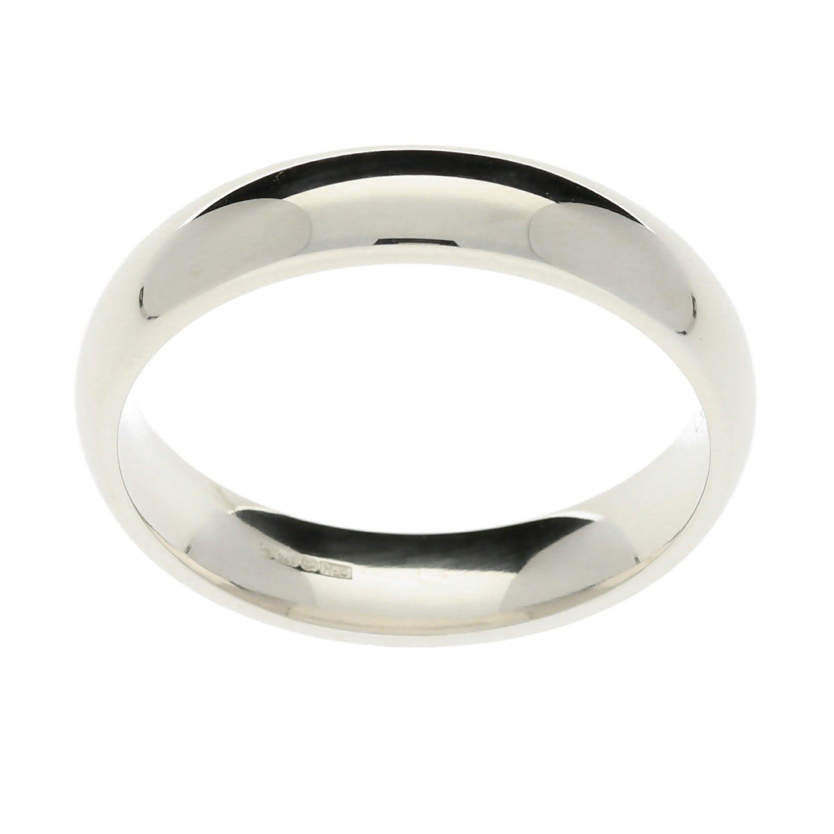 Mens 9ct White Gold 5mm Court Wedding Ring 8.1g - Size Y