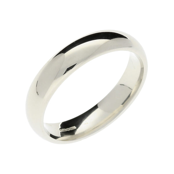 Mens 9ct White Gold 5mm Court Wedding Ring 8.1g - Size Y