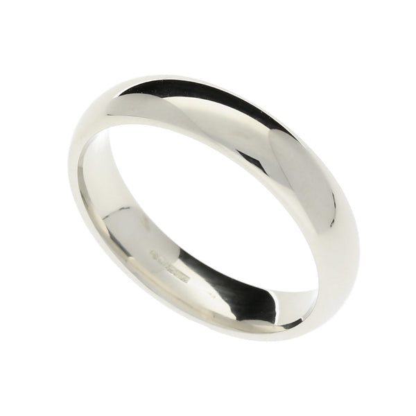 Mens 9ct White Gold 5mm Court Wedding Ring 8.1g - Size Y