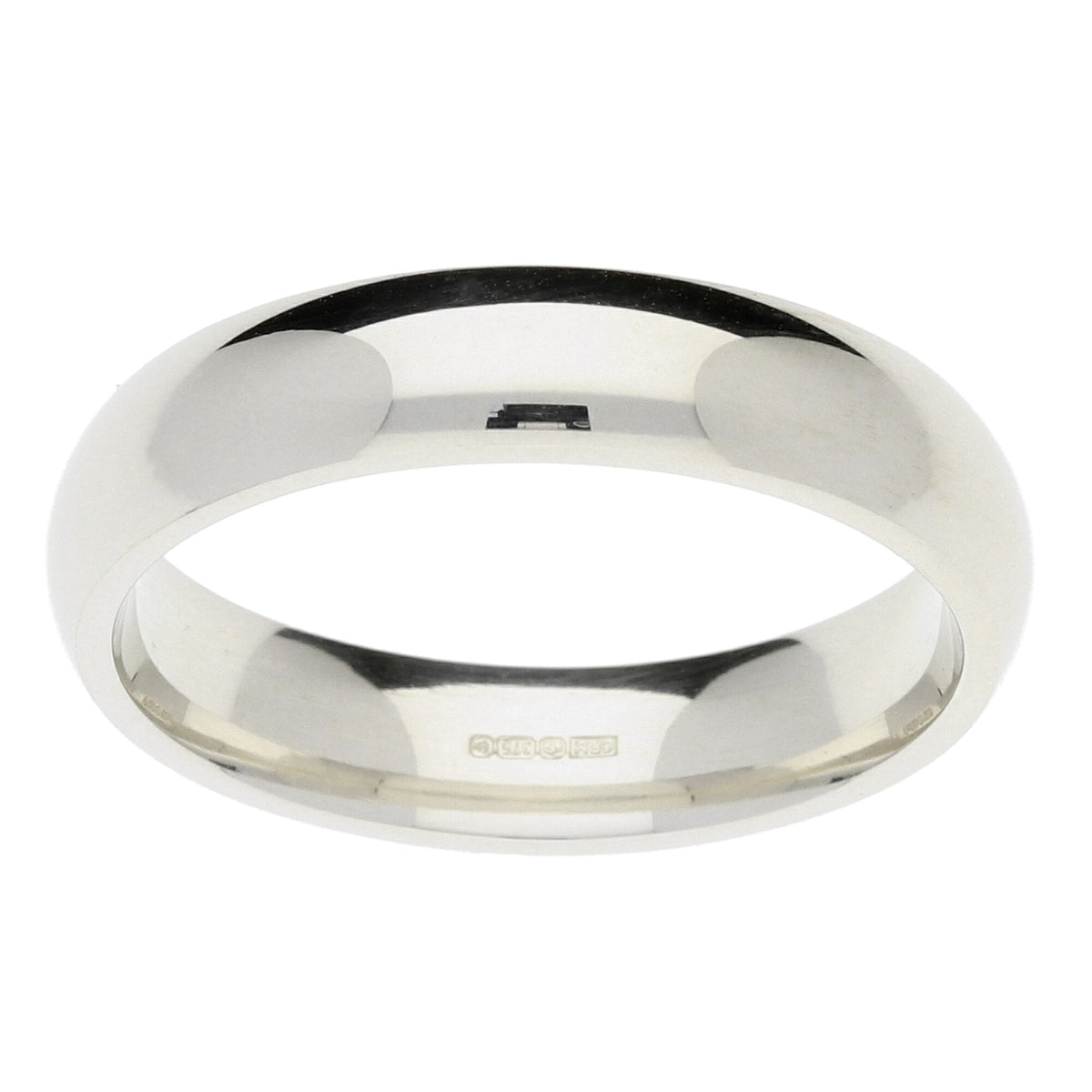 9ct White Gold 5mm Court Wedding Band