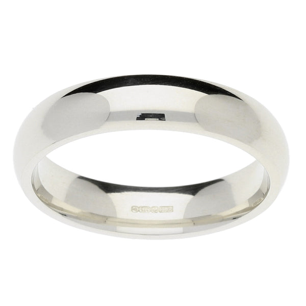 9ct White Gold 5mm Court Wedding Band