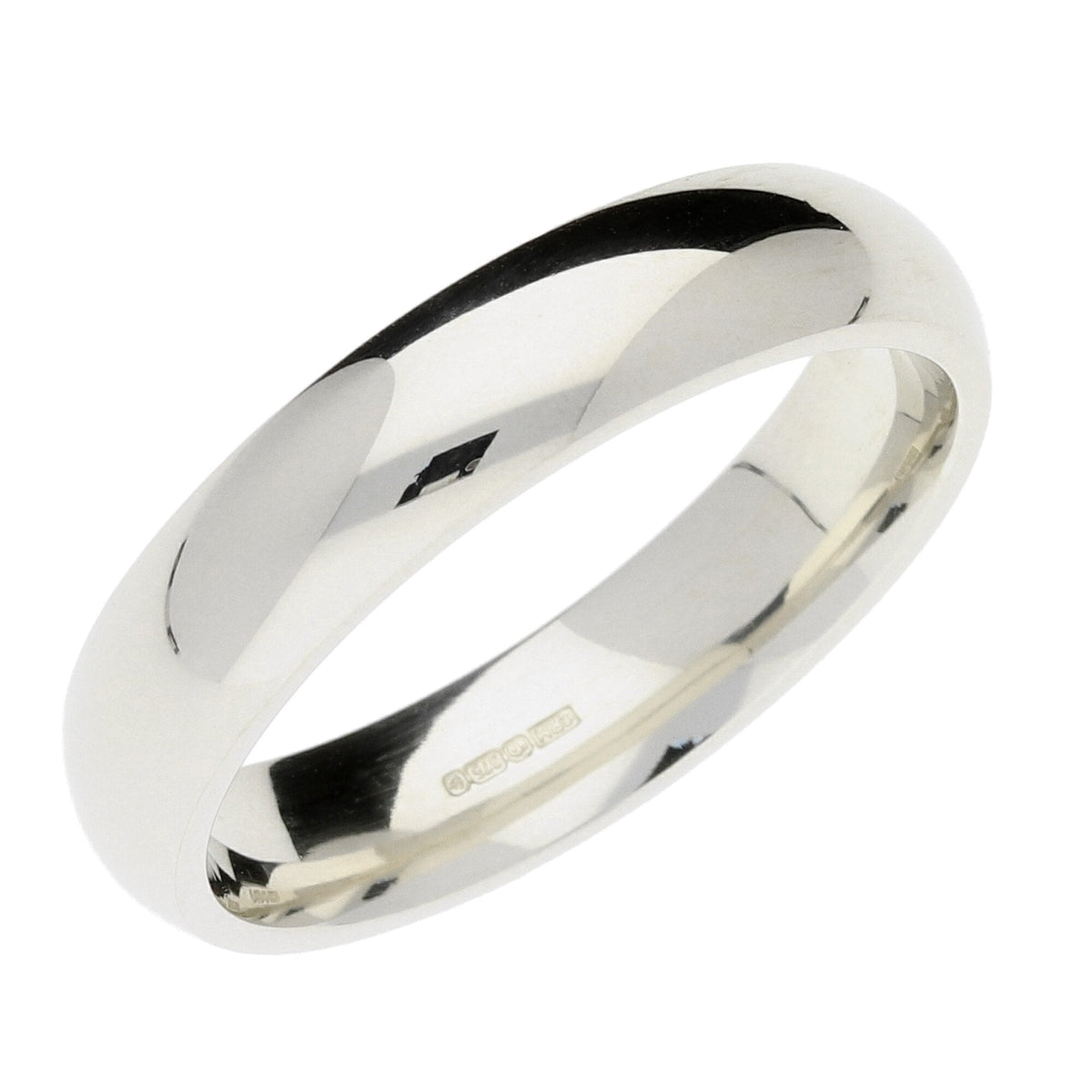 9ct White Gold 5mm Court Wedding Band