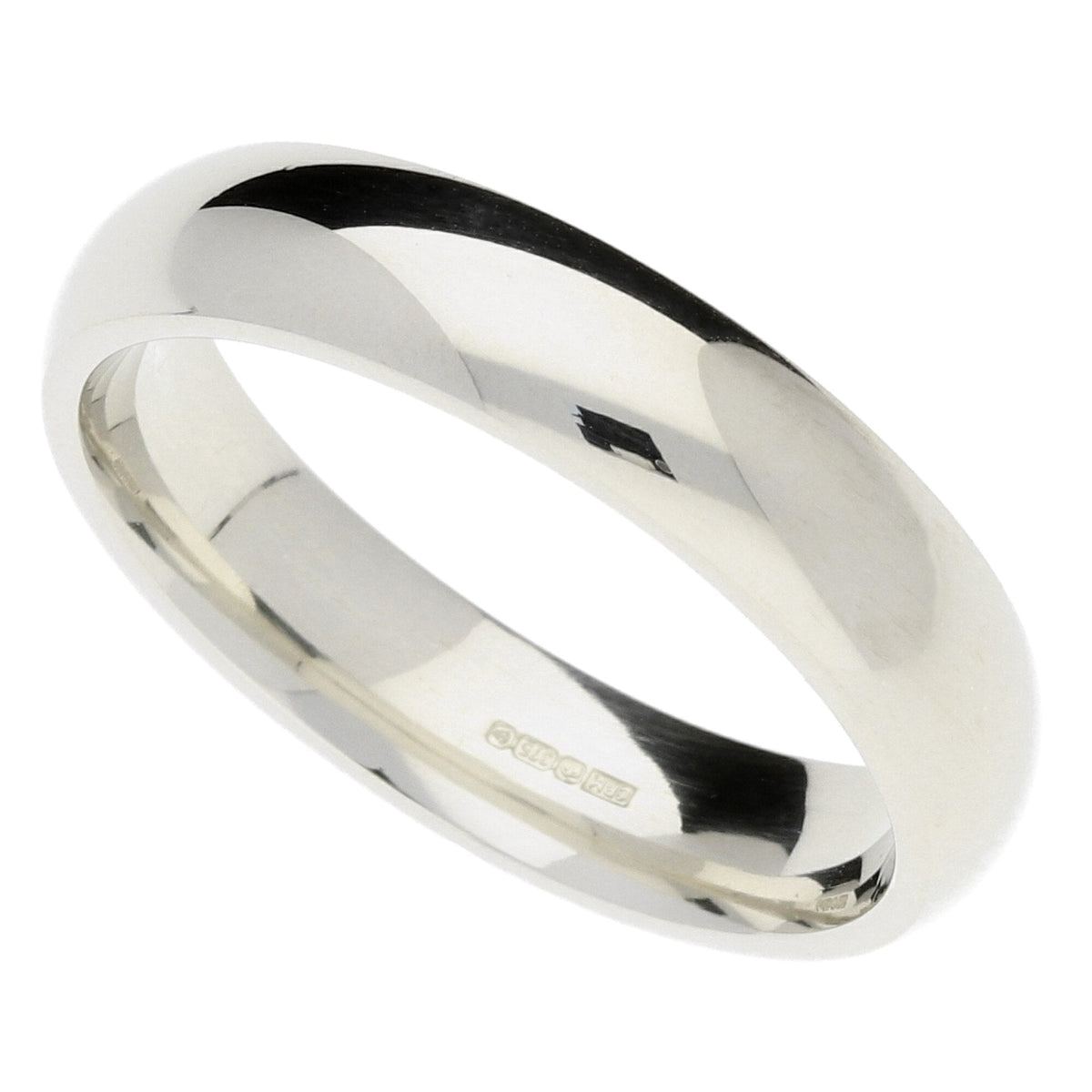 9ct White Gold 5mm Court Wedding Band