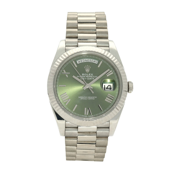 Day-Date 40 228239 - White Gold Watch - Olive Green Dial - 2016