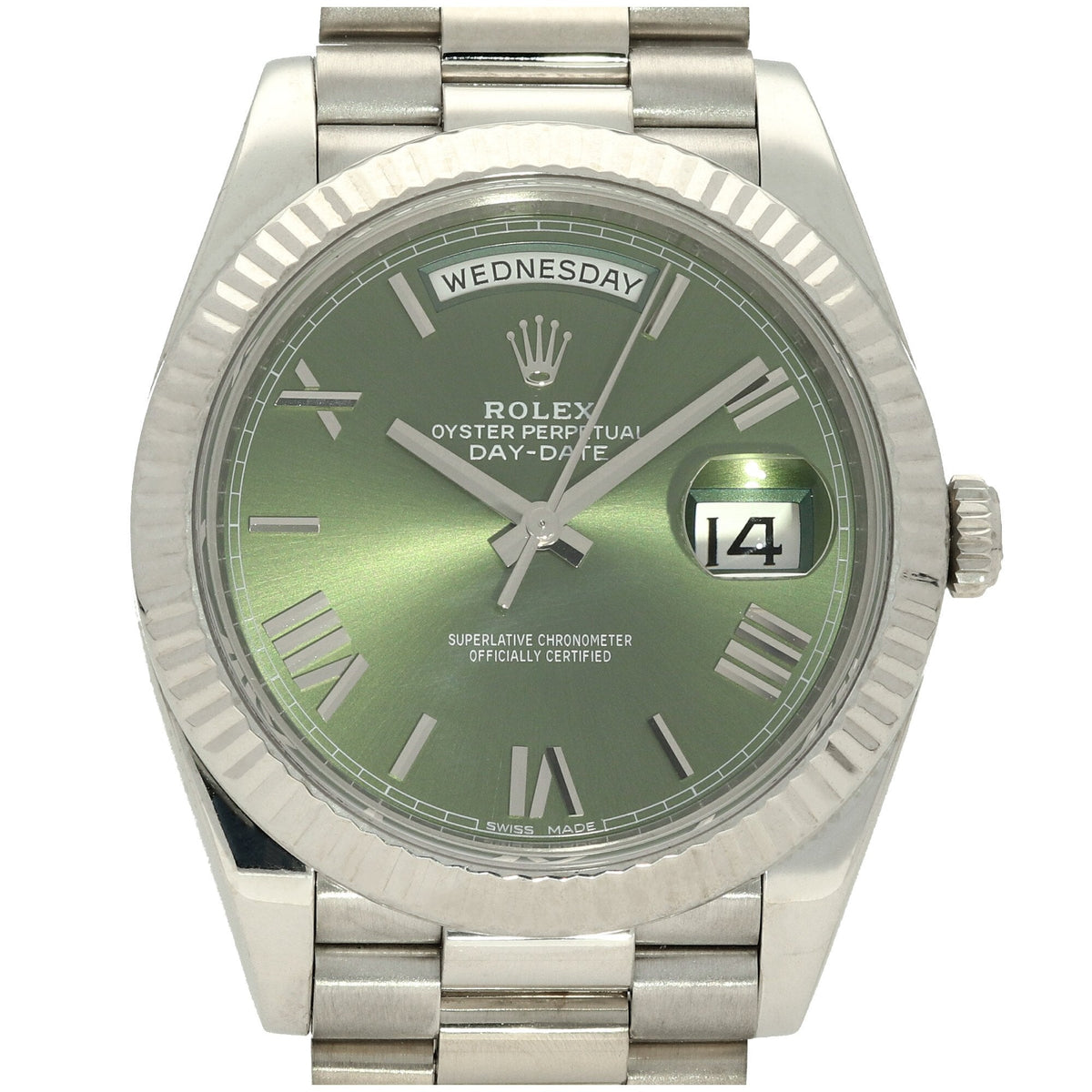 Day-Date 40 228239 - White Gold Watch - Olive Green Dial - 2016