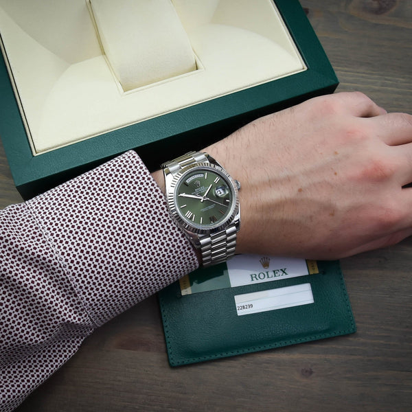 Day-Date 40 228239 - White Gold Watch - Olive Green Dial - 2016