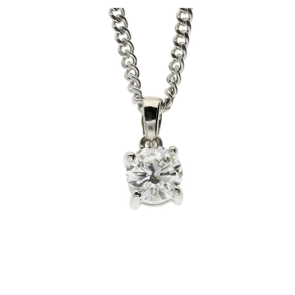 18ct Diamond Solitaire Pendant and Chain - 0.80ct
