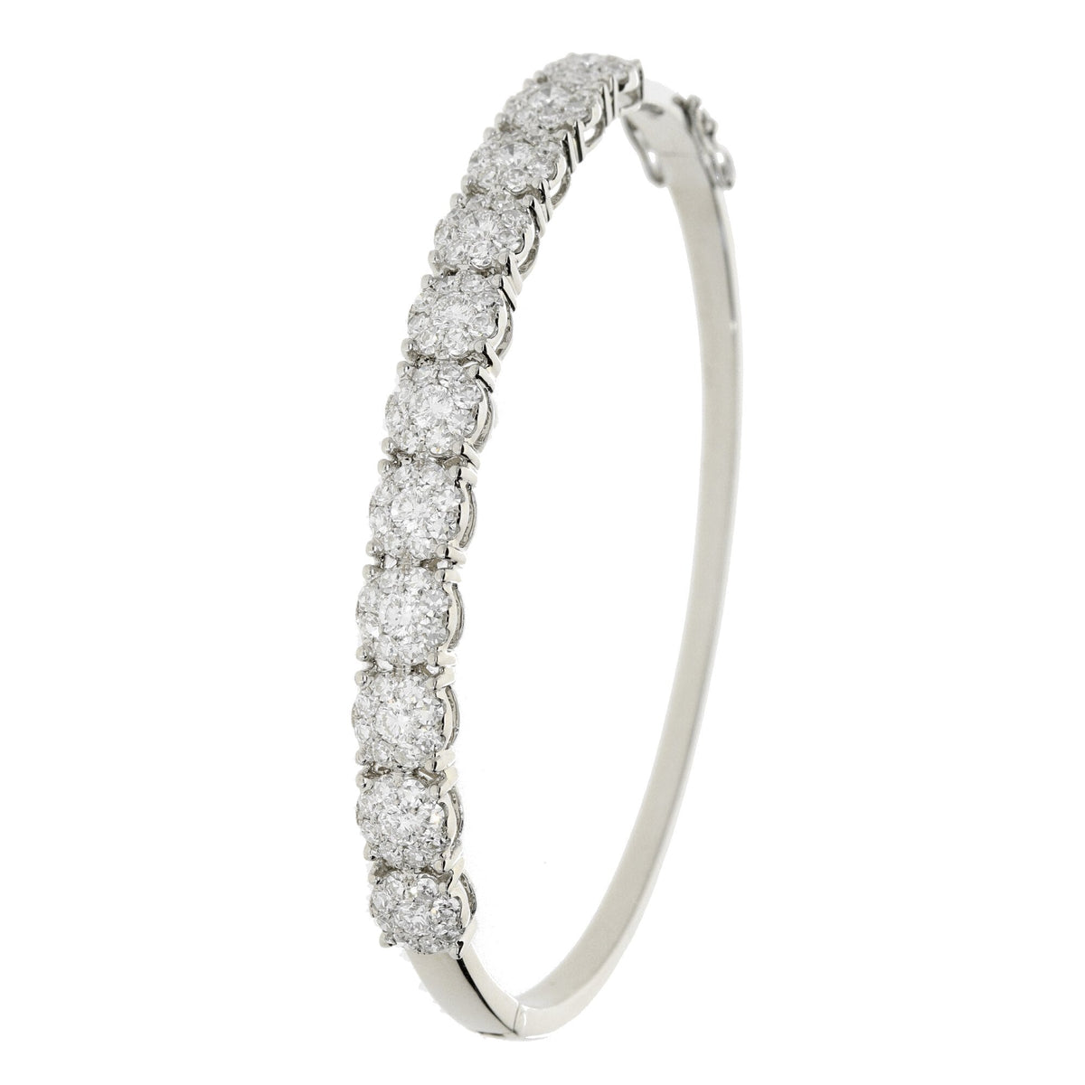 18ct White Gold Diamond Bangle - 2.45ct