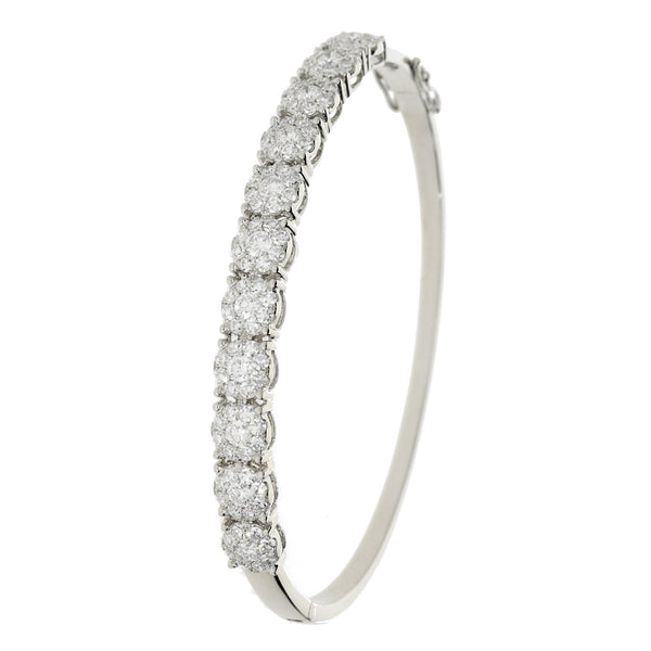 18ct White Gold Diamond Bangle - 2.45ct