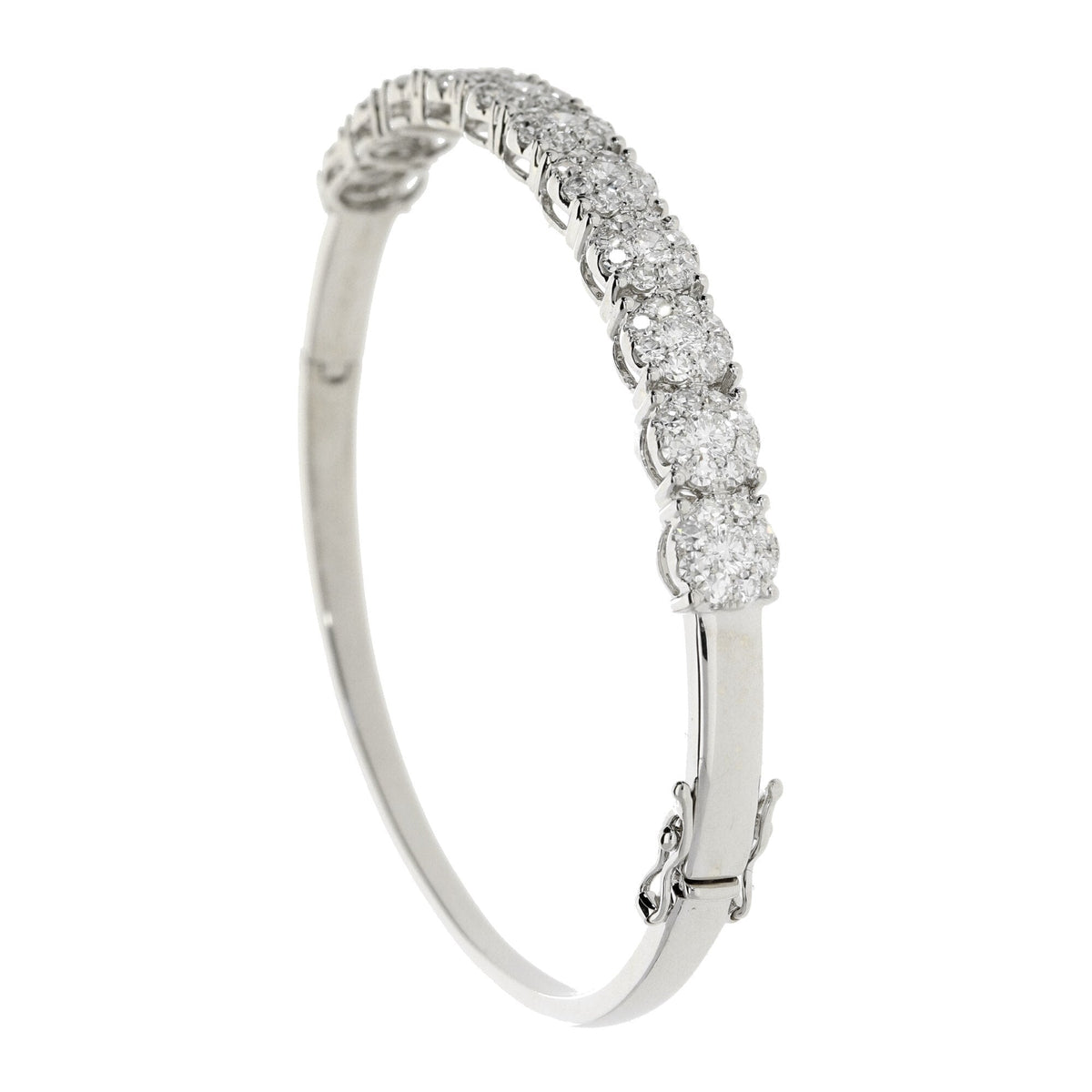 18ct White Gold Diamond Bangle - 2.45ct