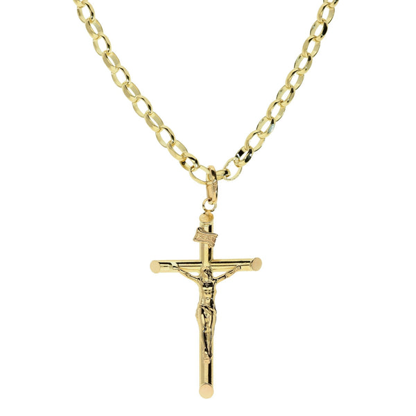 18 inch 9ct Yellow Gold Chain and Crucifix - 8.9g