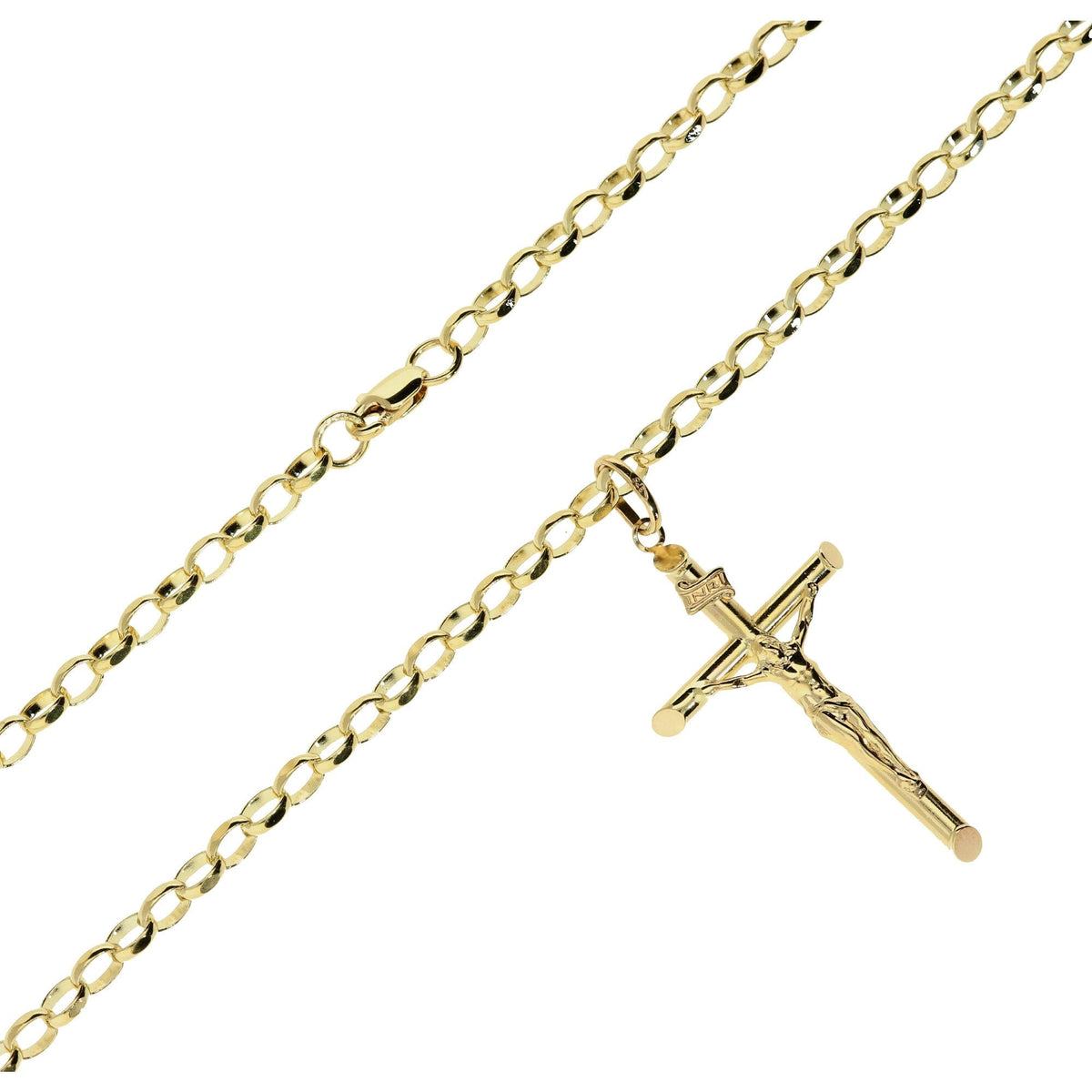 18 inch 9ct Yellow Gold Chain and Crucifix - 8.9g