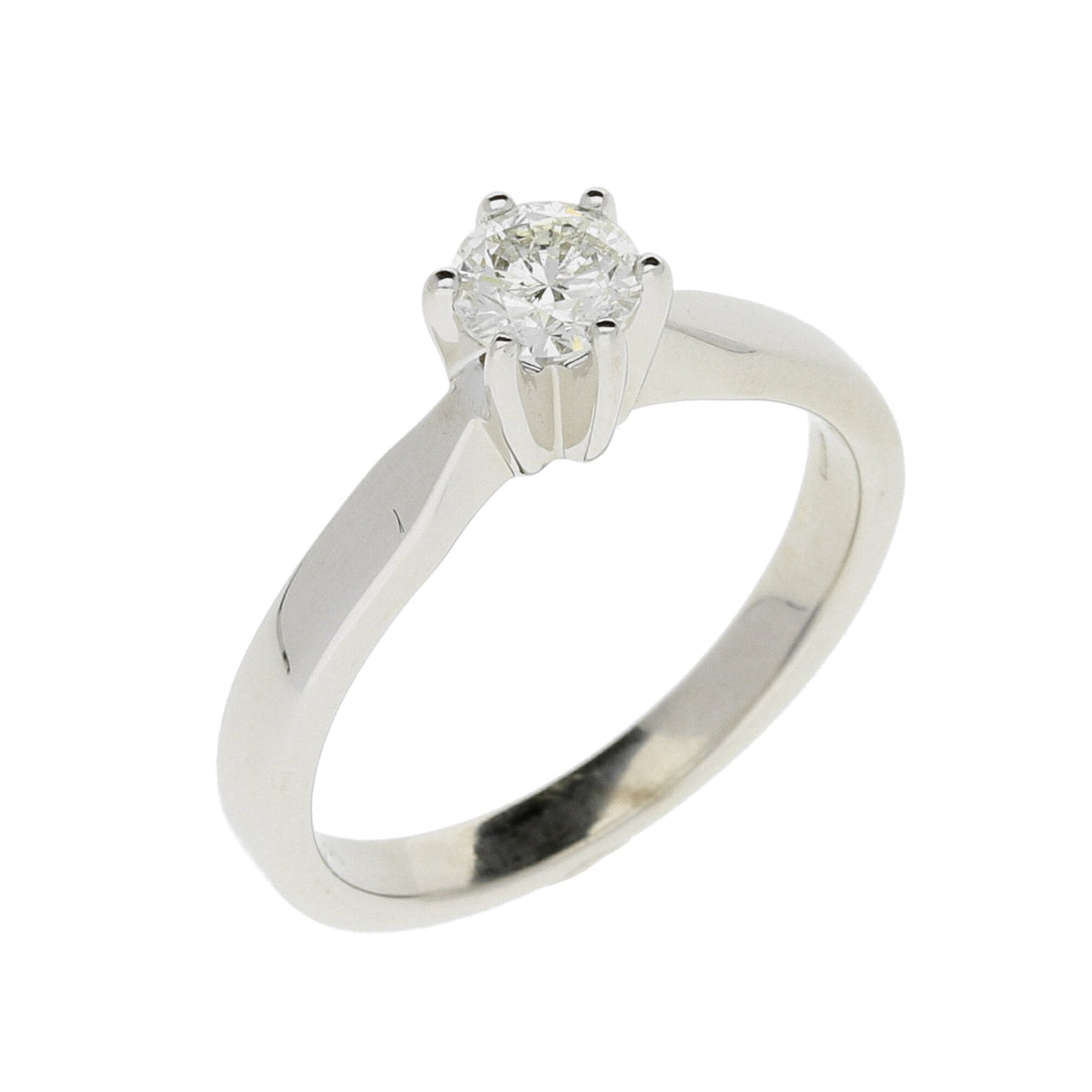 9ct White Gold Engagement Ring - Size L - 0.38ct