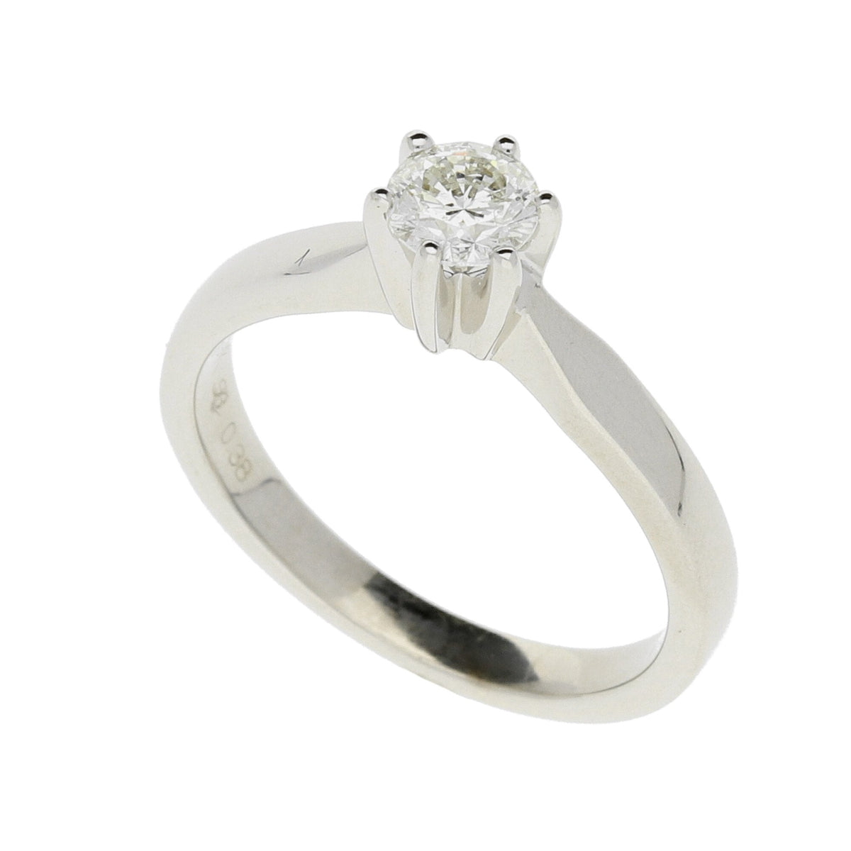 9ct White Gold Engagement Ring - Size L - 0.38ct