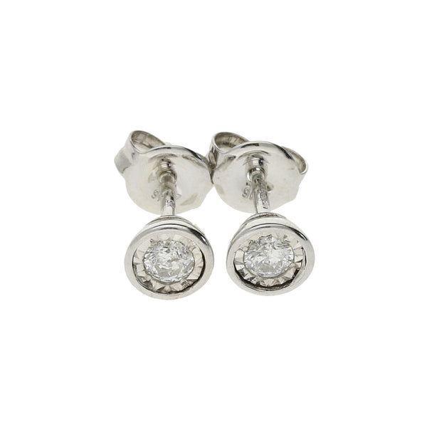 9ct White Gold Diamond Stud Earrings - 0.16ct