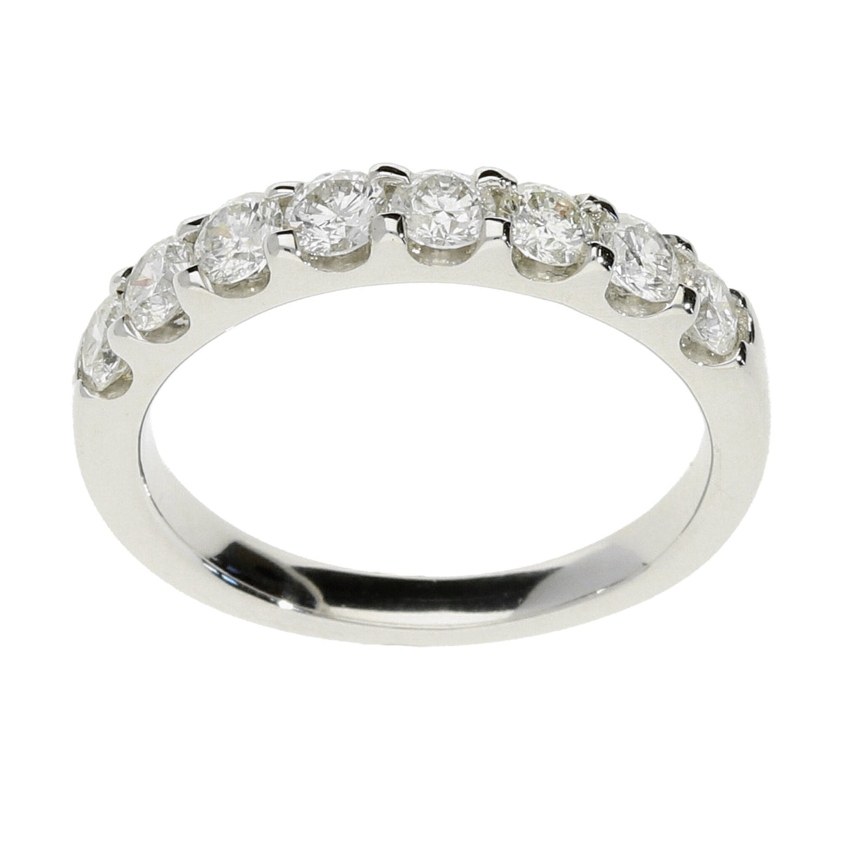 14ct White Gold Diamond Half Eternity Ring - 1.00ct 'Claw-Set'