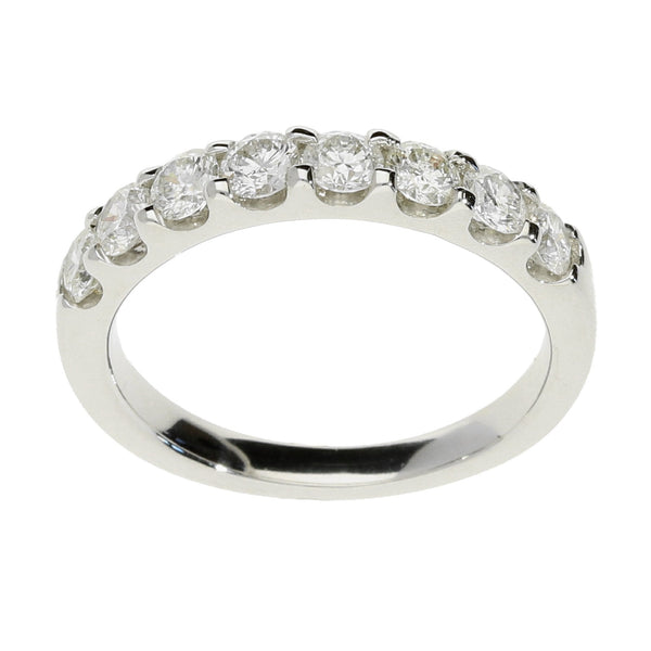 14ct White Gold Diamond Half Eternity Ring - 1.00ct 'Claw-Set'