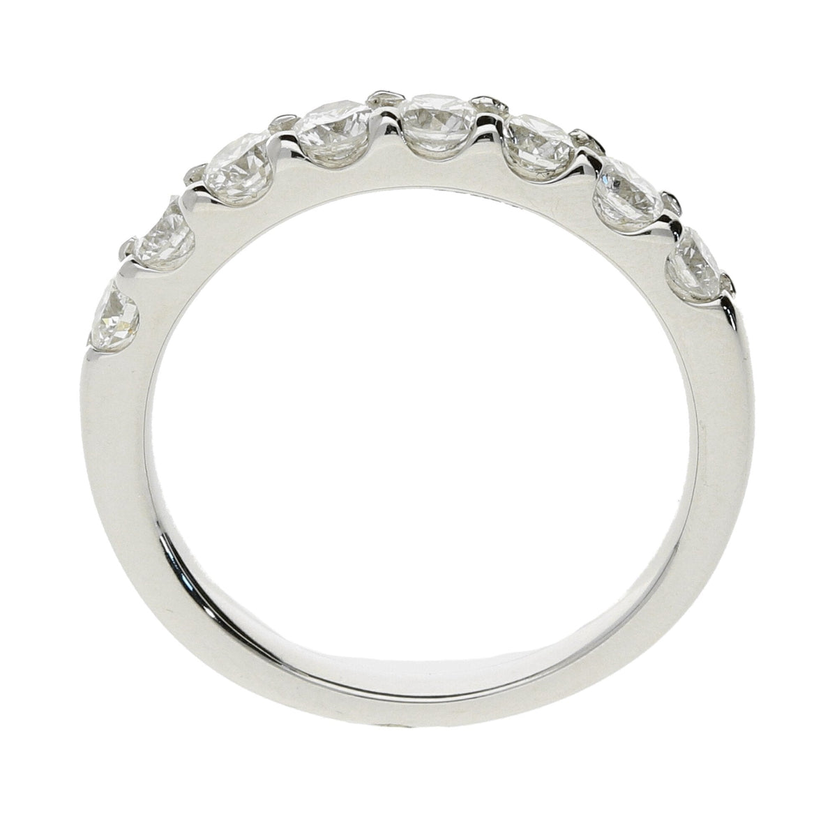 14ct White Gold Diamond Half Eternity Ring - 1.00ct 'Claw-Set'