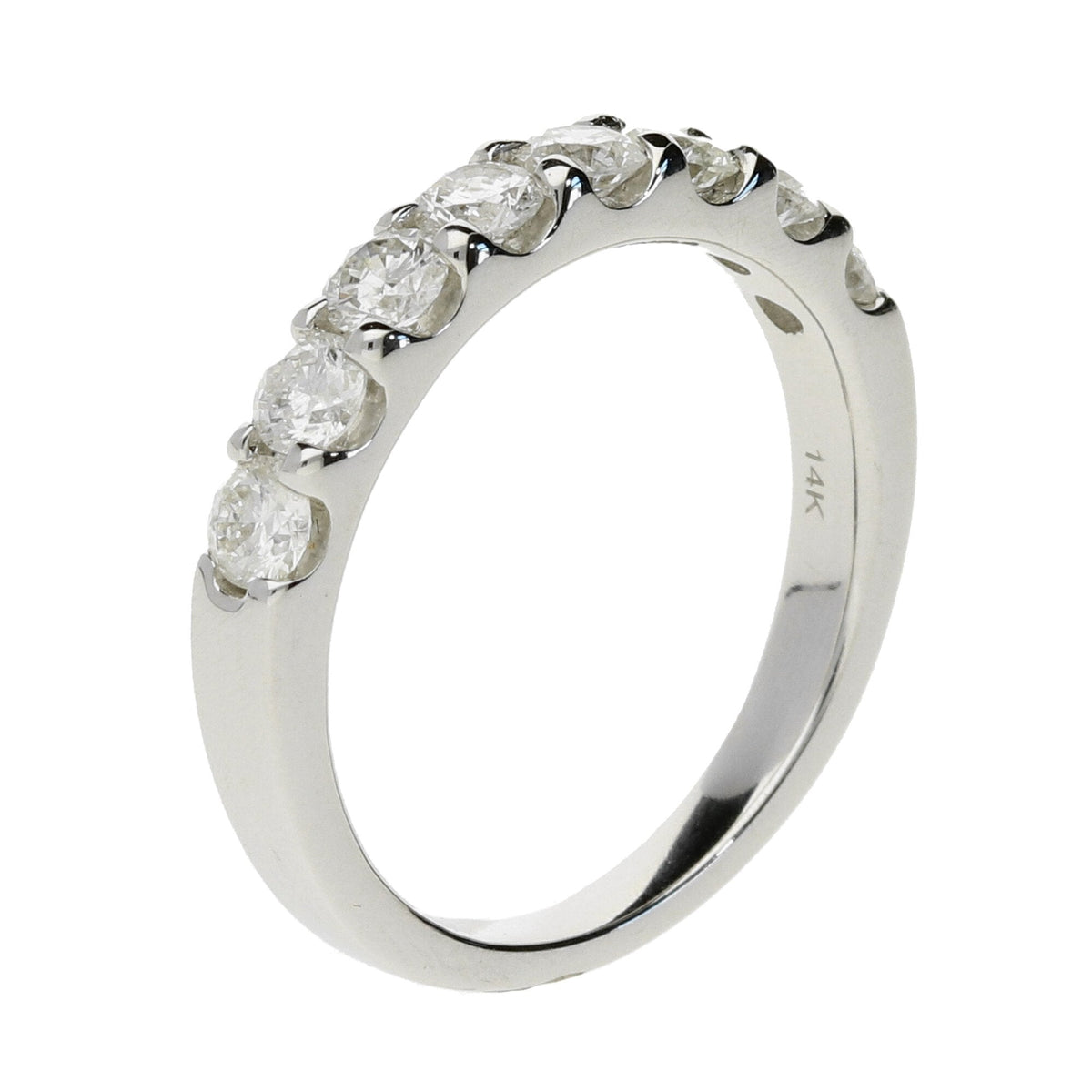 14ct White Gold Diamond Half Eternity Ring - 1.00ct 'Claw-Set'