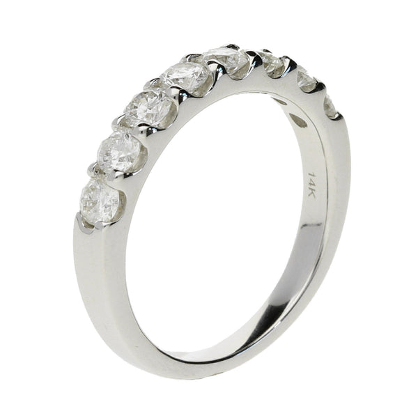 14ct White Gold Diamond Half Eternity Ring - 1.00ct 'Claw-Set'