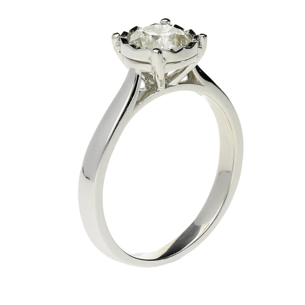 14ct White Gold Illusion Set Diamond Engagement Ring - 1.00ct