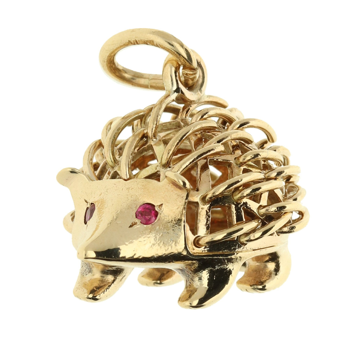 9ct Yellow Gold Hedgehog Pendant - 10.40g