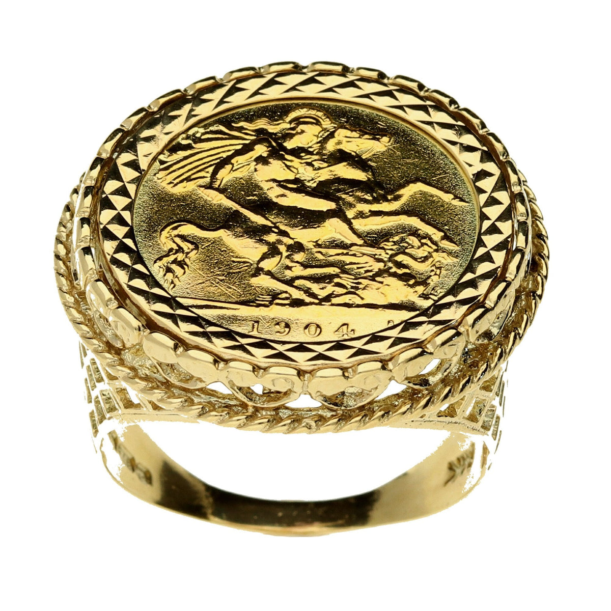 1904 Gold Half Sovereign Ring - 9.7g