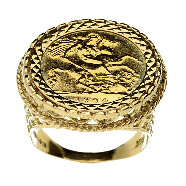 1904 Gold Half Sovereign Ring - 9.7g