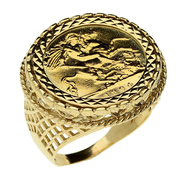 1904 Gold Half Sovereign Ring - 9.7g