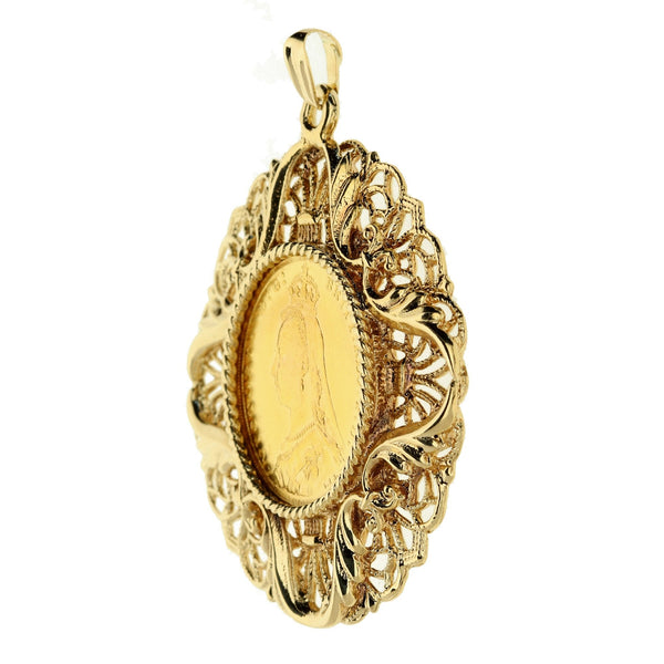 1888 Gold Full-Sovereign Pendant - 17.3g