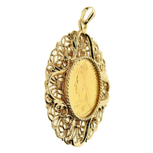 1888 Gold Full-Sovereign Pendant - 17.3g