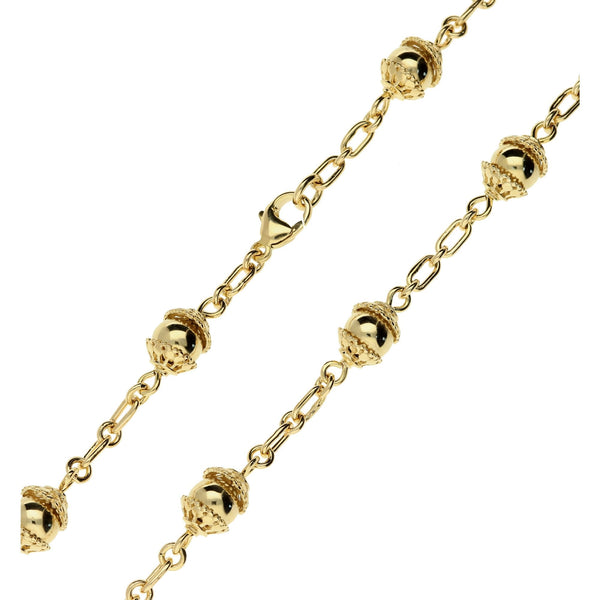 9ct Yellow Gold Bead Necklace - 32.20g