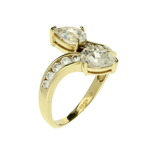 9ct Gold Cubic Zirconia Dress Ring - 3.2g