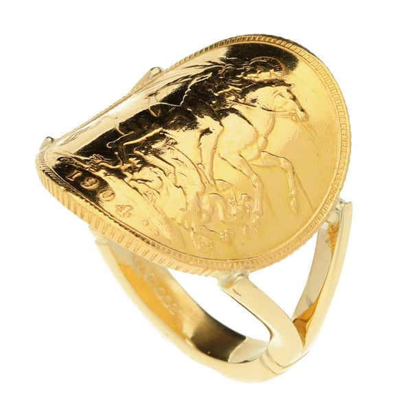 1904 Full Bent-Over Sovereign Ring - 10.9g